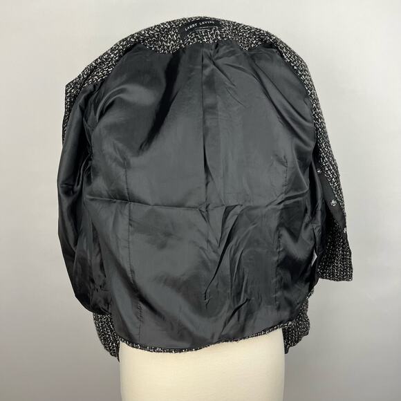LARRY LEVINE | Black & White Tweed Snap Closure Jacket | Women's - Picture 7 of 10